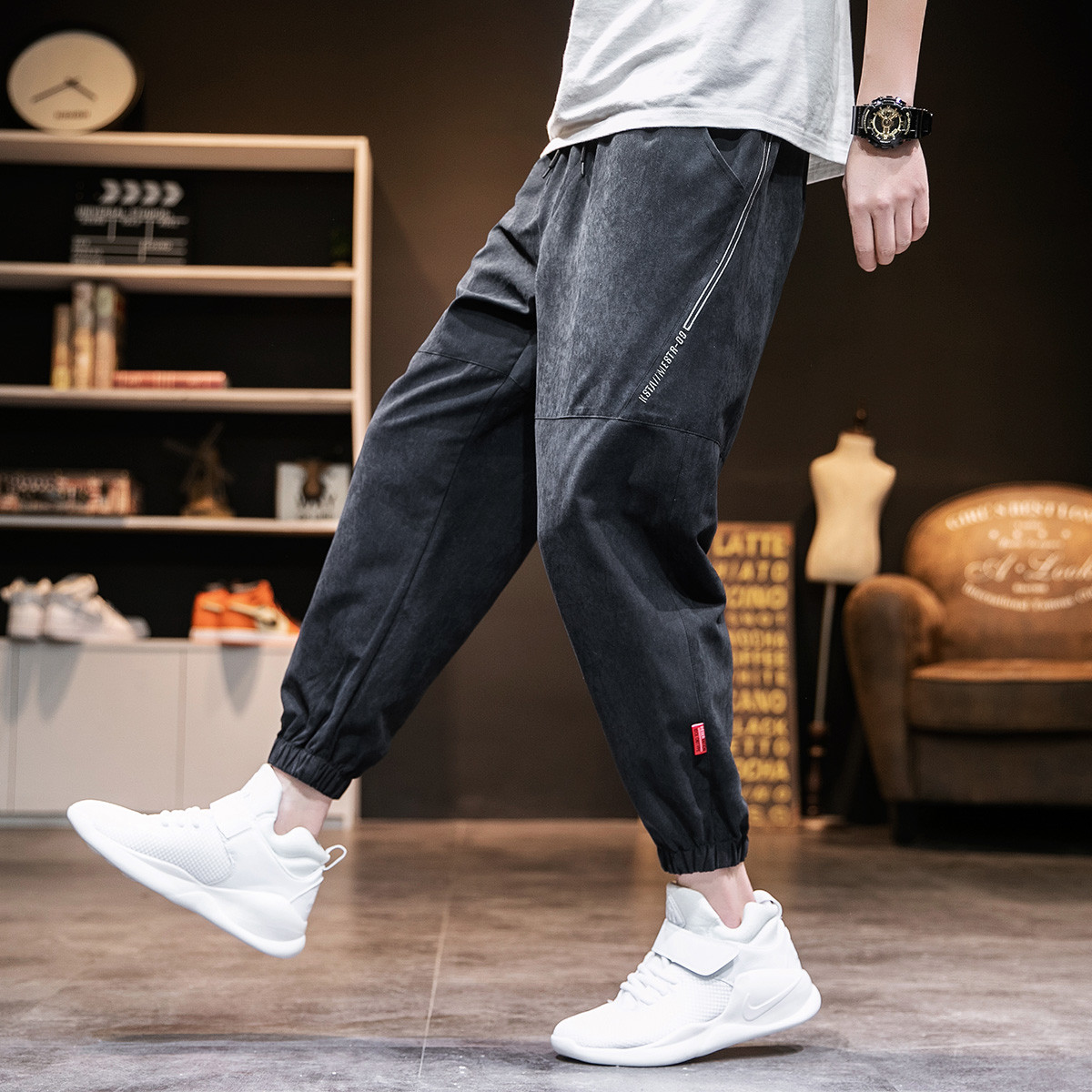 唐狮tonlion唐狮男士休闲裤束脚裤男运动裤长裤男款运动裤男裤子男